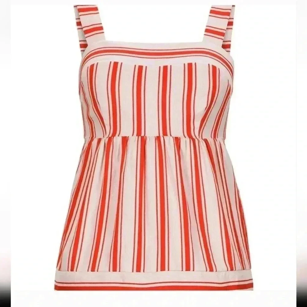 CAbi Brunch Orange Awning Stripe Top - Picture 2 of 9